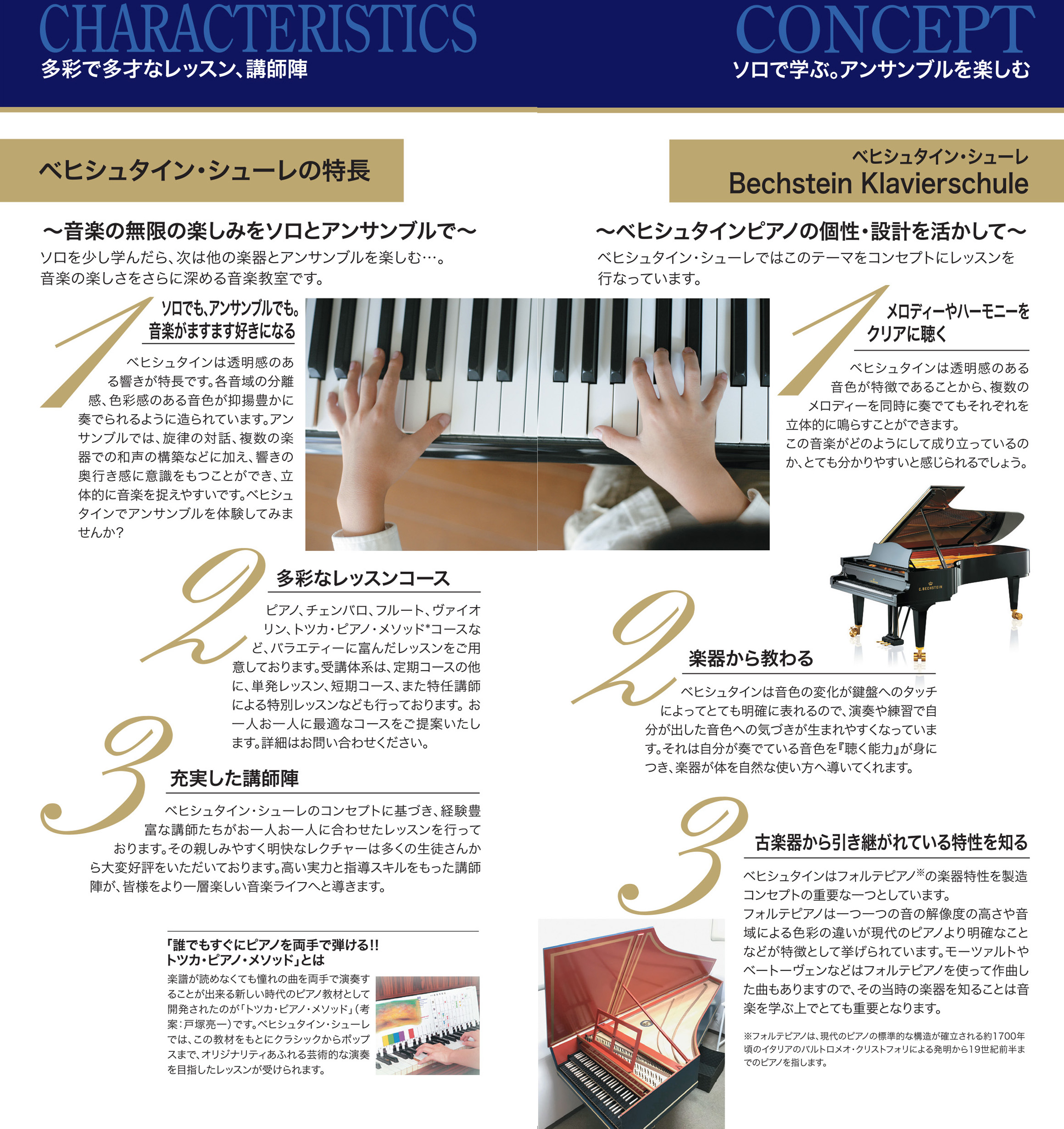 ベヒシュタイン・シューレ(音楽教室)のパンフレットが完成いたしました